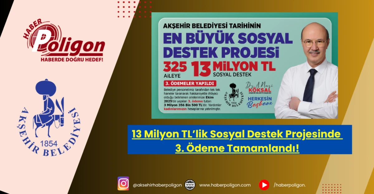 13 Milyon TL’lik Sosyal Destek Projesinde 3. Ödeme Tamamlandı!