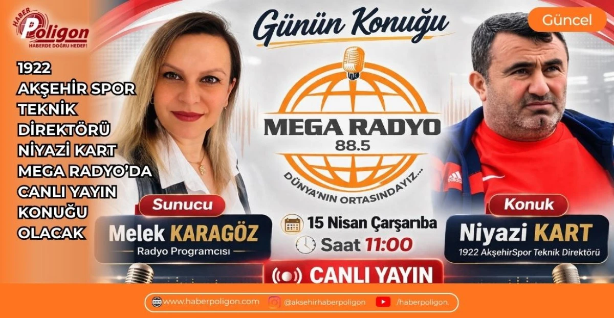 1922 AKŞEHİR SPOR TEKNİK DİREKT&Ouml;R&Uuml; NİYAZİ KART MEGA RADYO&rsquo;DA CANLI YAYIN KONUĞU OLACAK