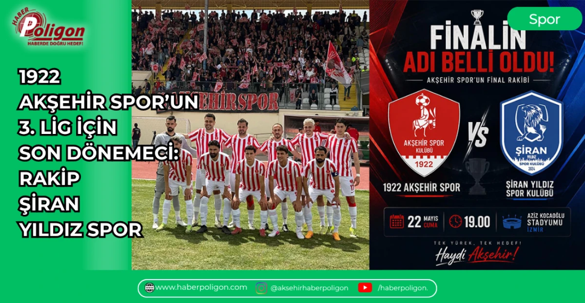 1922 AKŞEHİR SPOR&rsquo;UN 3 LİG İ&Ccedil;İN SON D&Ouml;NEMECİ: RAKİP ŞİRAN YILDIZ SPOR