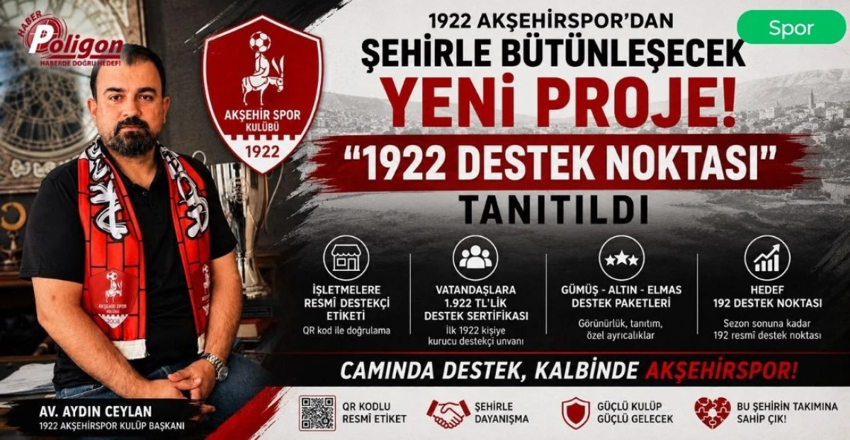 1922 AKŞEHİR SPOR&rsquo;DAN ŞEHİRLE B&Uuml;T&Uuml;NLEŞECEK YENİ PROJE: &ldquo;1922 DESTEK NOKTASI&rdquo; TANITILDI