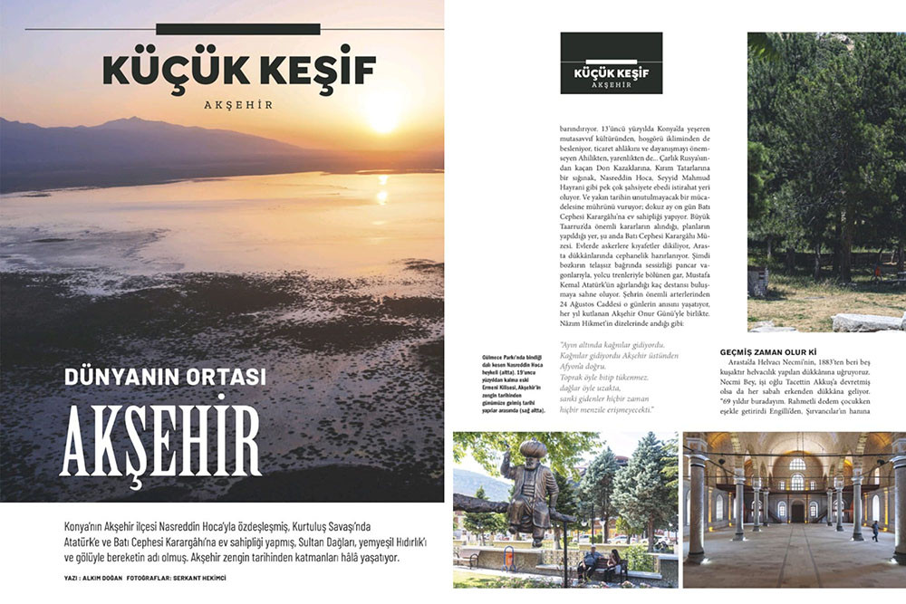 Akşehir, Atlas Dergisi'nin Ağustos sayısında yerini aldı