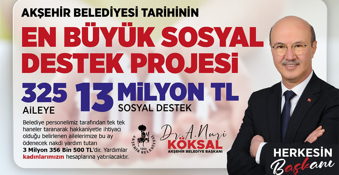 Akşehir Belediyesi Tarafından 325 Aileye Bayram Öncesi İlk Taksitler Yatırıldı