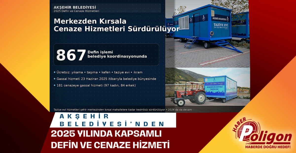 Akşehir Belediyesi&rsquo;nden 2025 Yılında Kapsamlı Defin ve Cenaze Hizmeti