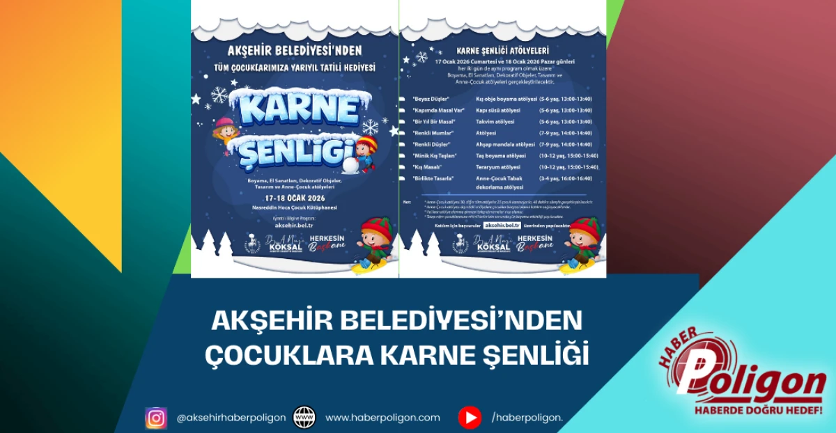 Akşehir Belediyesi&rsquo;nden &Ccedil;ocuklara Karne Şenliği