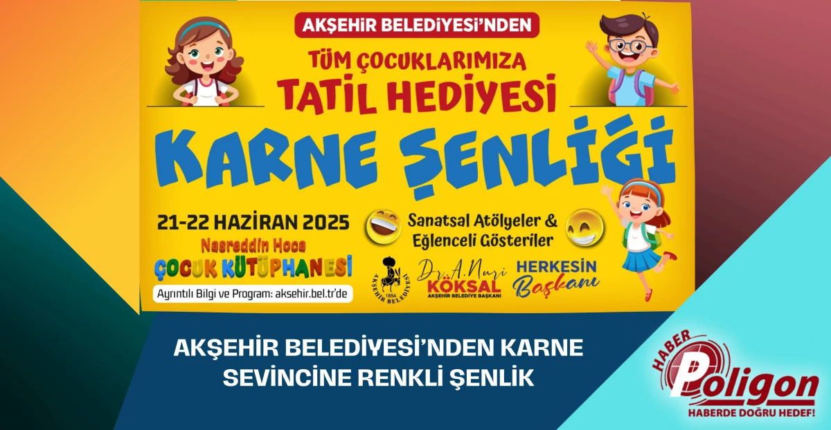 Akşehir Belediyesi'nden Karne Sevincine Renkli Şenlik