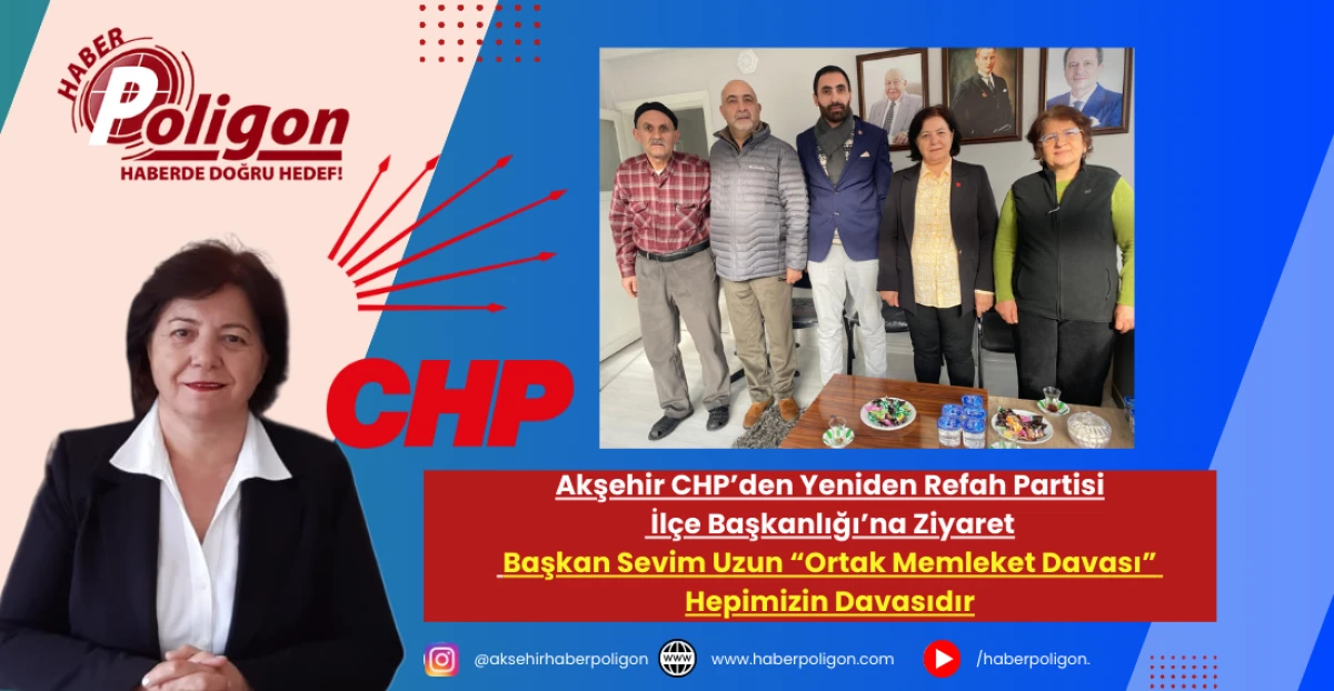 Akşehir CHP&rsquo;den Yeniden Refah Partisi İl&ccedil;e Başkanlığı&rsquo;na Ziyaret