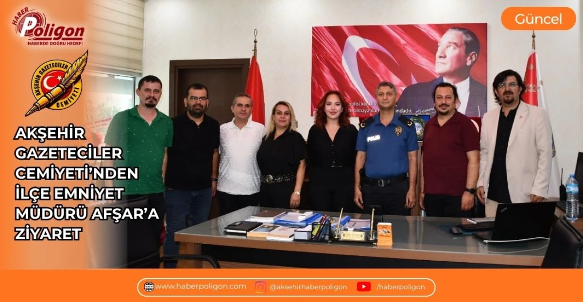 AKŞEHİR GAZETECİLER CEMİYETİ&rsquo;NDEN İL&Ccedil;E EMNİYET M&Uuml;D&Uuml;R&Uuml; AFŞAR&rsquo;A ZİYARET