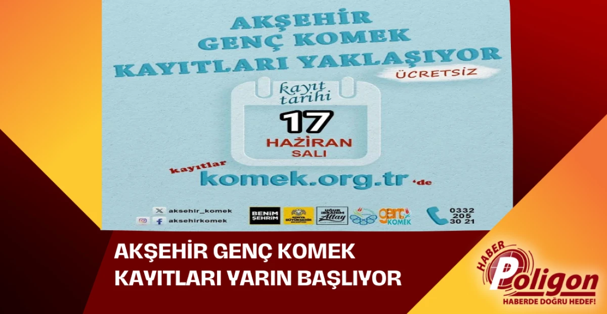 Akşehir Genç KOMEK Kayıtları Yarın Başlıyor