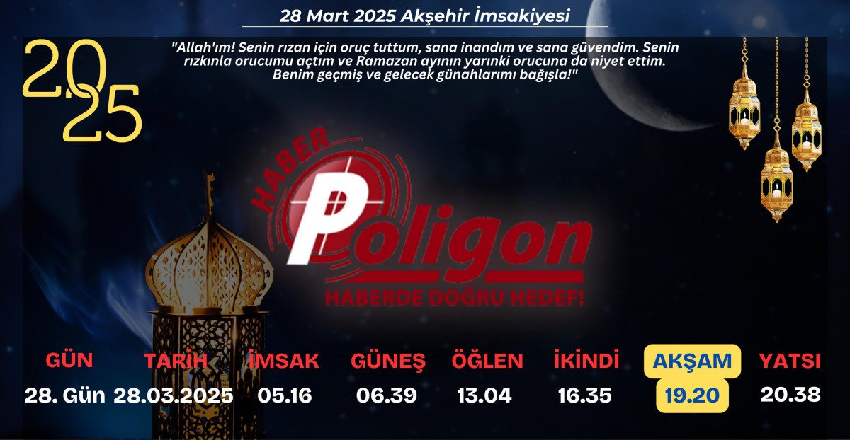 Akşehir İçin 28 Mart 2025 Cuma İmsakiyesi...