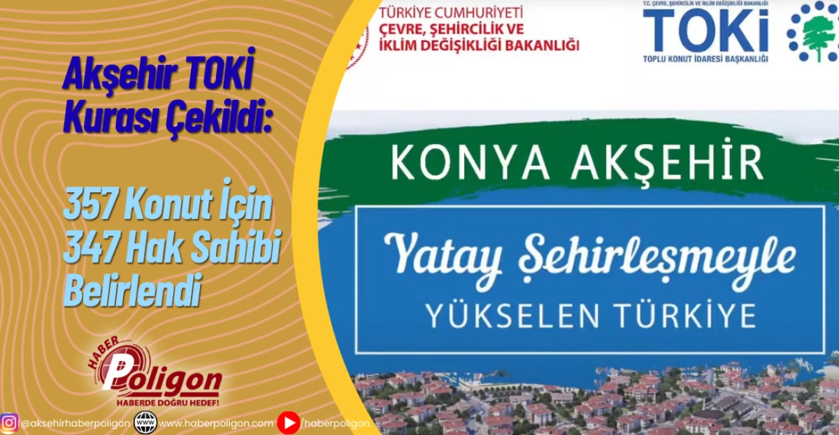 Akşehir TOKİ Kurası Çekildi: 357 Konut İçin 347 Hak Sahibi Belirlendi