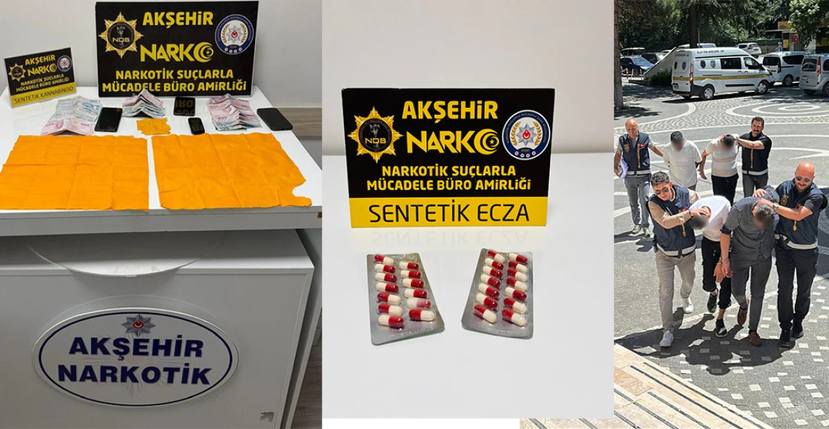 AKŞEHİR'DE UYUŞTURUCU OPERASYONU: 6 G&Ouml;ZALTI, 4 TUTUKLAMA