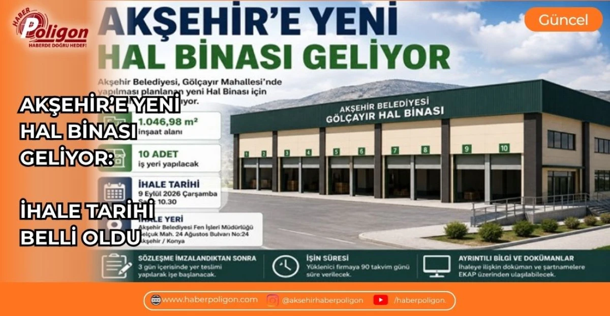 AKŞEHİR&rsquo;E YENİ HAL BİNASI GELİYOR: İHALE TARİHİ BELLİ OLDU