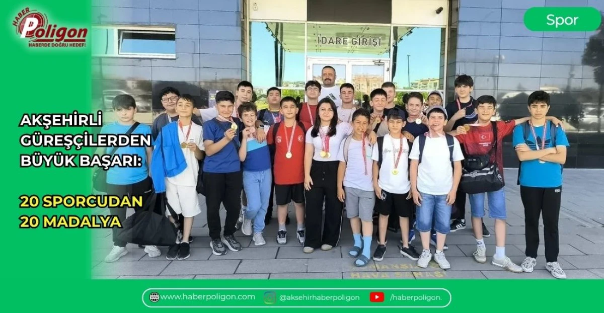 AKŞEHİRLİ G&Uuml;REŞ&Ccedil;İLERDEN B&Uuml;Y&Uuml;K BAŞARI: 20 SPORCUDAN 20 MADALYA