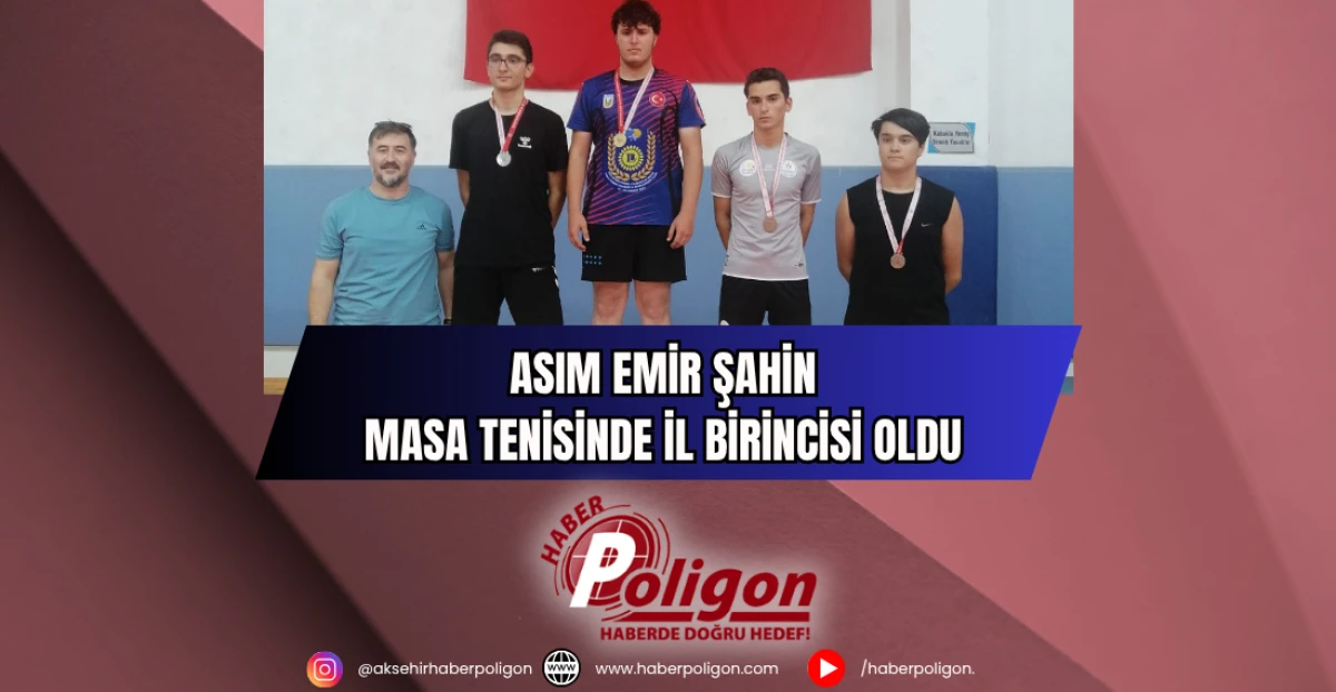 Asım Emir Şahin Masa Tenisinde İl Birincisi Oldu 