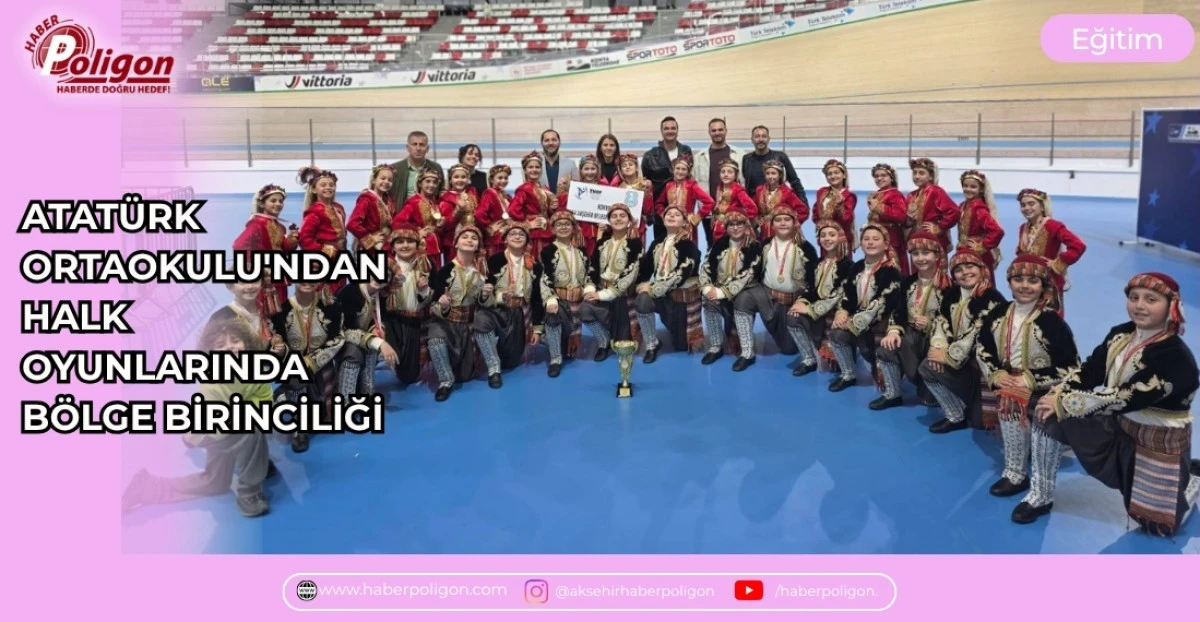 ATAT&Uuml;RK ORTAOKULU'NDAN HALK OYUNLARINDA B&Ouml;LGE BİRİNCİLİĞİ