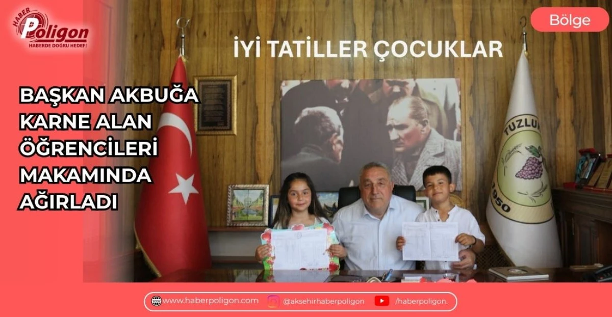 BAŞKAN AKBUĞA, KARNE ALAN &Ouml;ĞRENCİLERİ MAKAMINDA AĞIRLADI