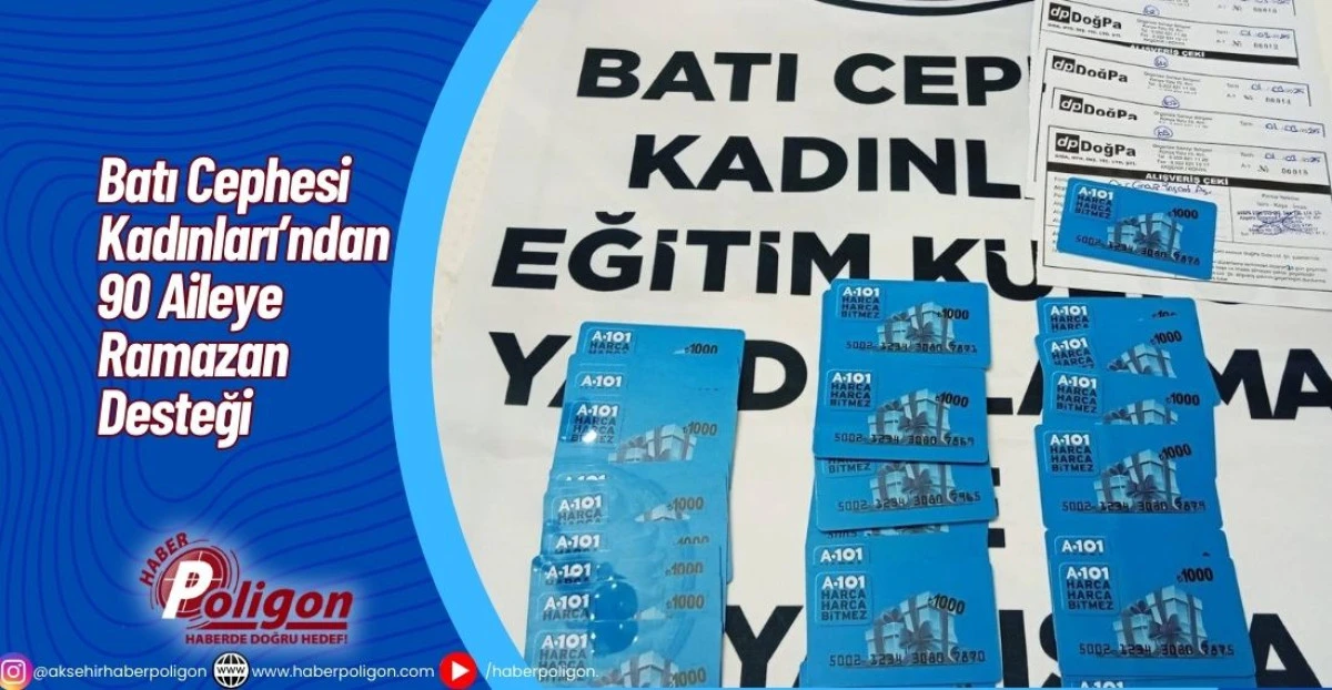 Batı Cephesi Kadınları&rsquo;ndan 90 Aileye Ramazan Desteği
