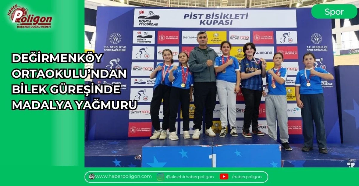 DEĞİRMENK&Ouml;Y ORTAOKULU&rsquo;NDAN BİLEK G&Uuml;REŞİNDE MADALYA YAĞMURU
