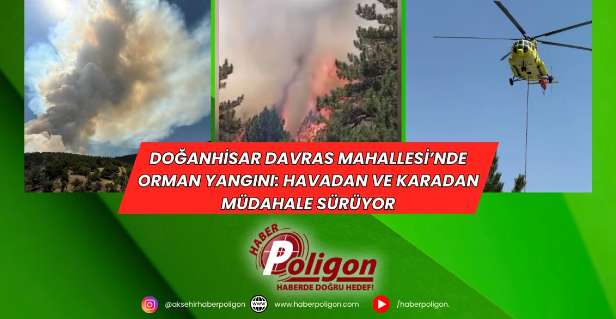 Doğanhisar Davras Mahallesi’nde Orman Yangını: Havadan ve Karadan Müdahale Sürüyor