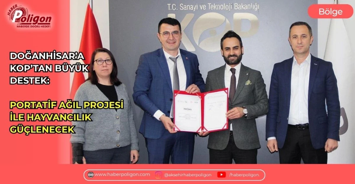 DOĞANHİSAR&rsquo;A KOP&rsquo;TAN B&Uuml;Y&Uuml;K DESTEK: PORTATİF AĞIL PROJESİ İLE HAYVANCILIK G&Uuml;&Ccedil;LENECEK