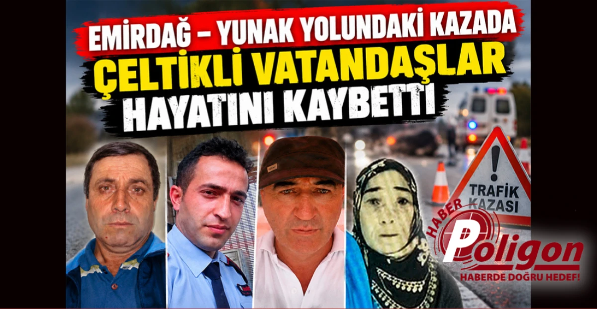 EMİRDAĞ &ndash; YUNAK YOLUNDAKİ KAZADA &Ccedil;ELTİKLİ VATANDAŞLAR HAYATINI KAYBETTİ 