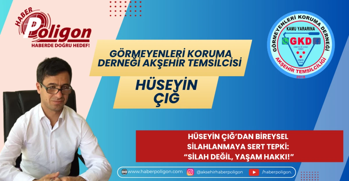 H&Uuml;SEYİN &Ccedil;IĞ&rsquo;DAN BİREYSEL SİLAHLANMAYA SERT TEPKİ: &ldquo;SİLAH DEĞİL, YAŞAM HAKKI!&rdquo;