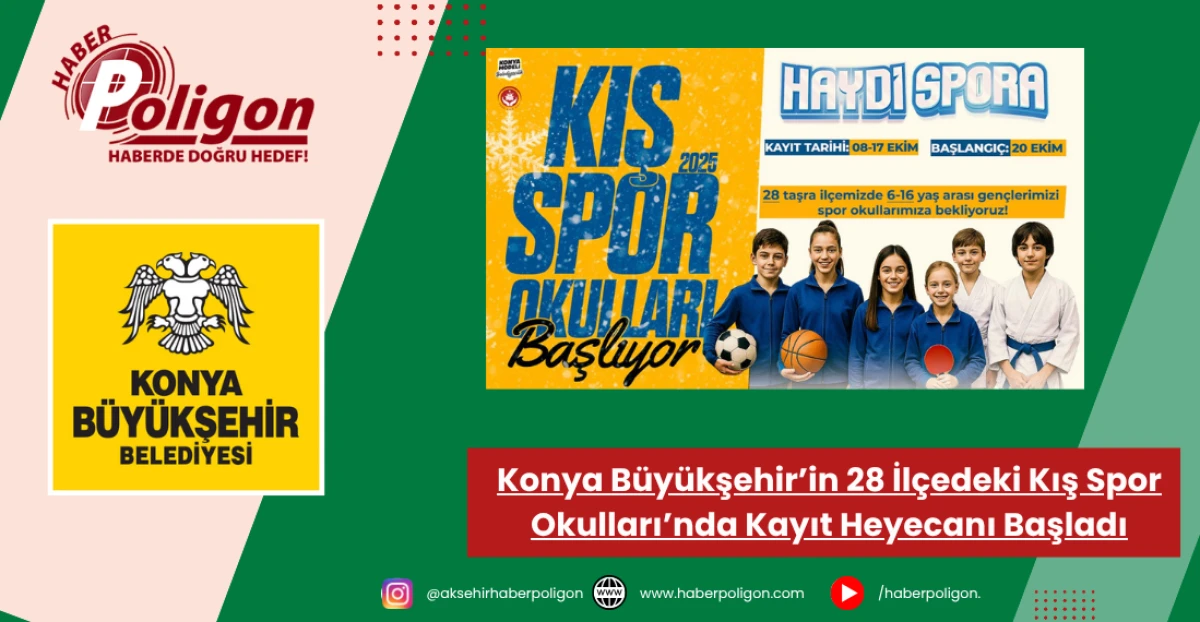 Konya Büyükşehir’in 28 İlçedeki Kış Spor Okulları’nda Kayıt Heyecanı Başladı
