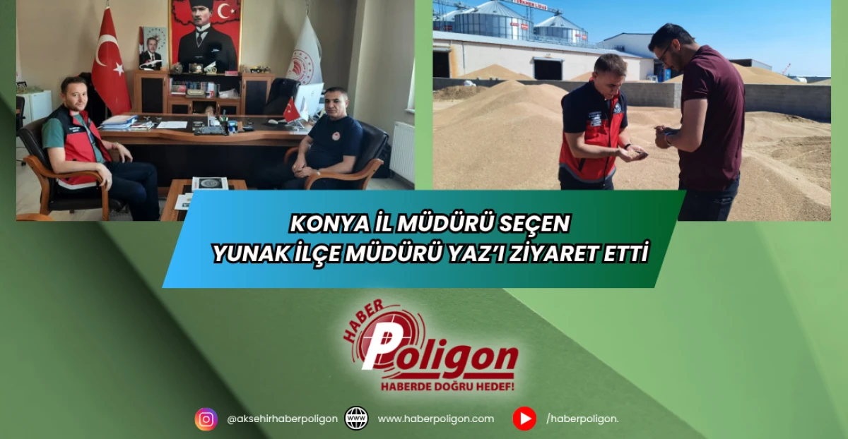 Konya İl Müdürü Seçen Yunak İlçe Müdürü Yaz’ı Ziyaret Etti 