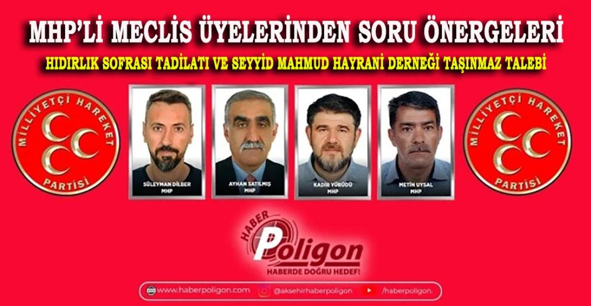 MHP&rsquo;Lİ MECLİS &Uuml;YELERİNDEN AKŞEHİR BELEDİYESİ&rsquo;NE İKİ AYRI SORU &Ouml;NERGESİ
