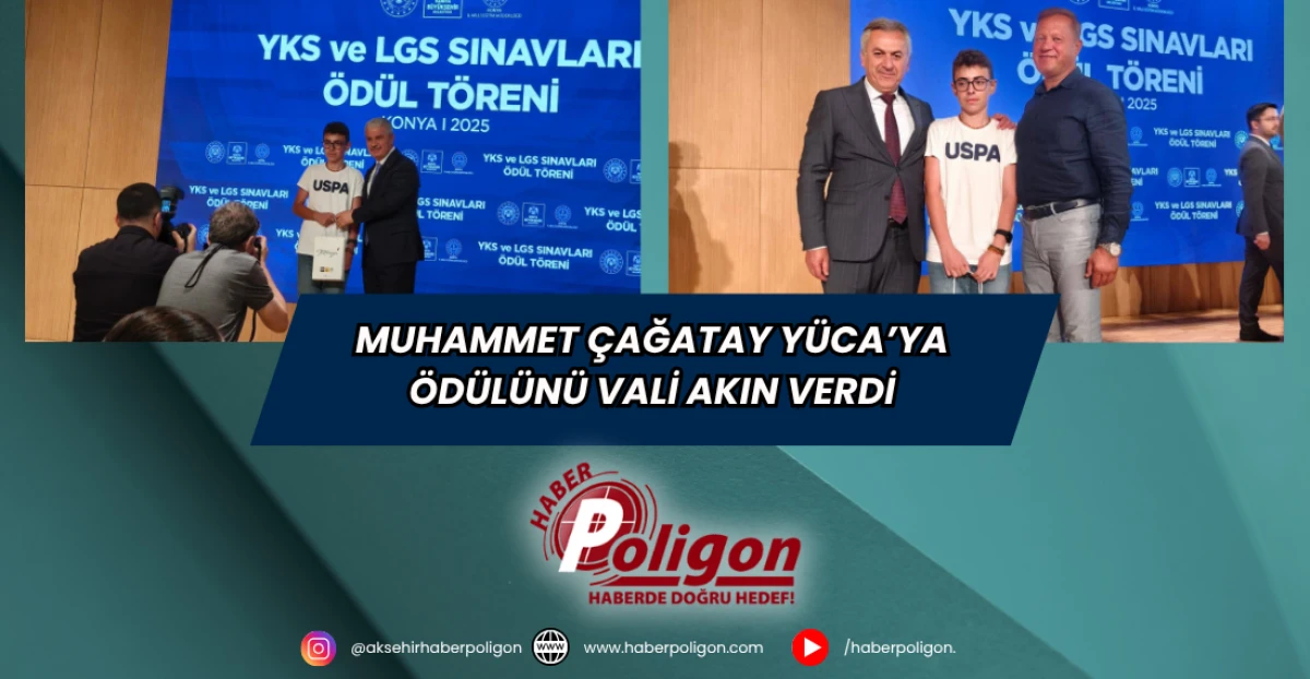 Muhammet Çağatay Yüca’ya Ödülünü Vali Akın Verdi