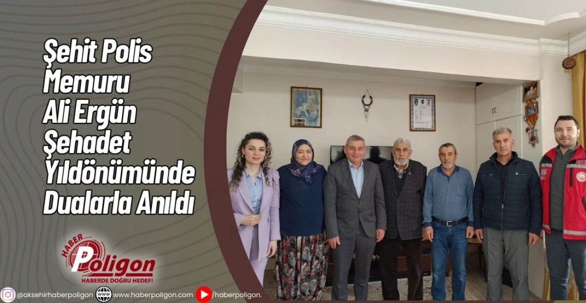 Şehit Polis Memuru Ali Erg&uuml;n Şehadet Yıld&ouml;n&uuml;m&uuml;nde Dualarla Anıldı