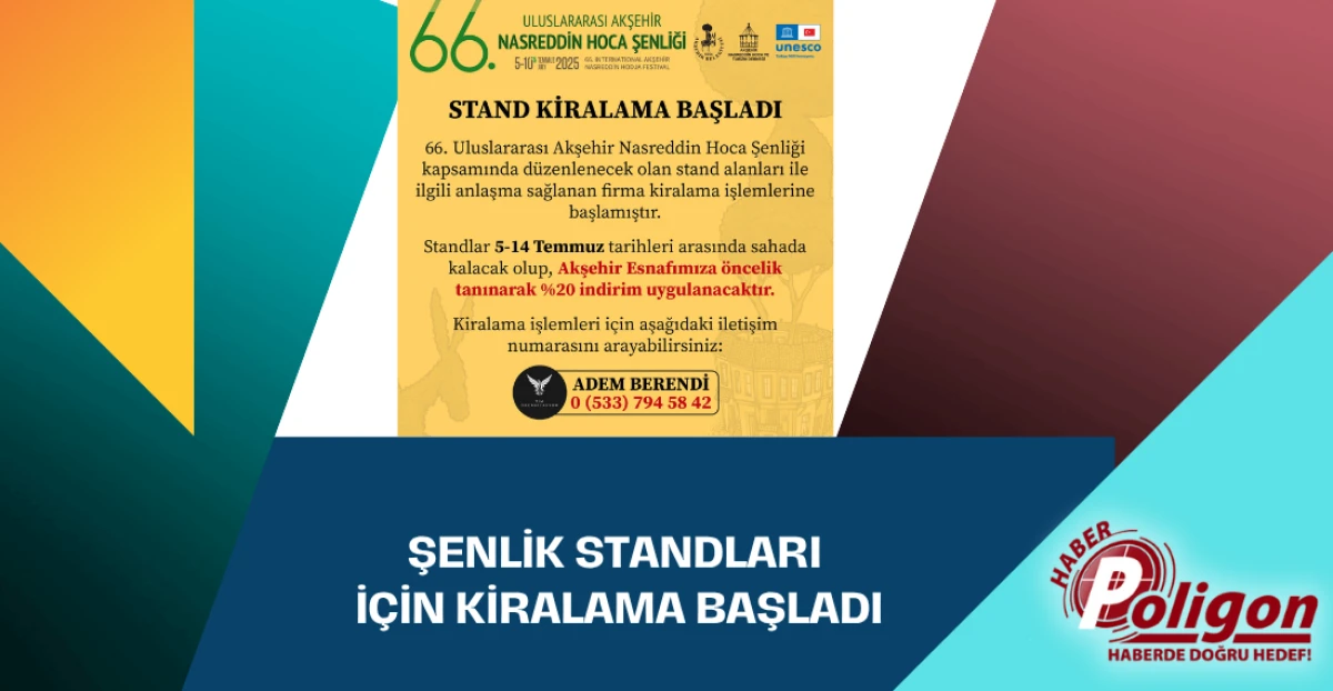 Şenlik Standları İçin Kiralama Başladı