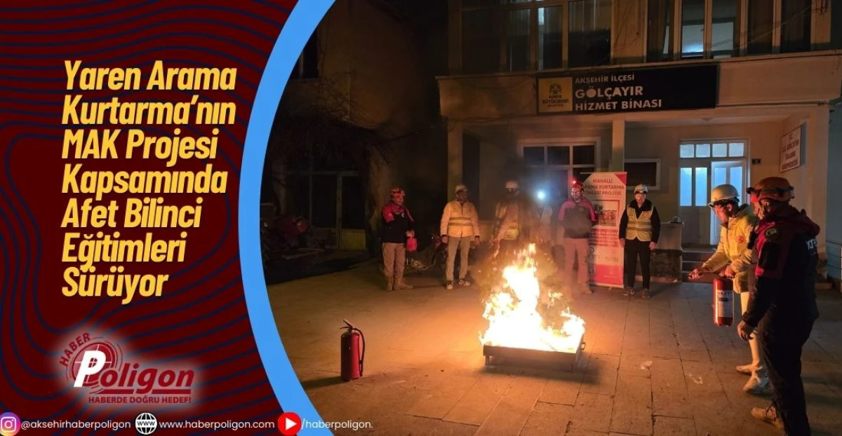 Yaren Arama Kurtarma&rsquo;nın MAK Projesi Kapsamında Afet Bilinci Eğitimleri S&uuml;r&uuml;yor