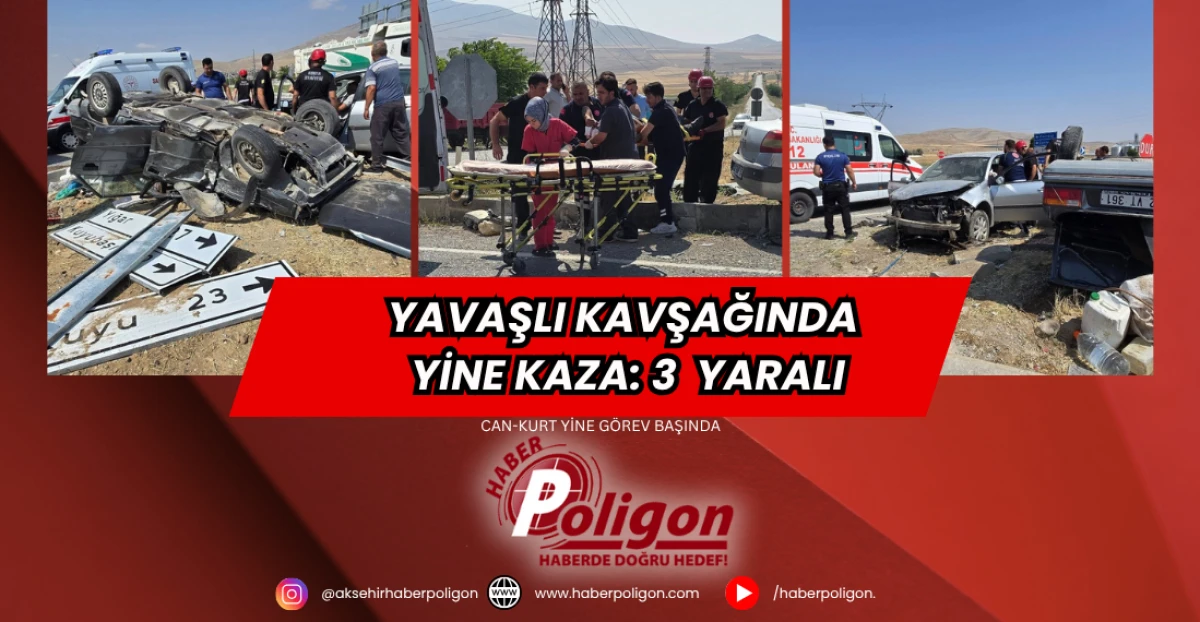 Yavaşlı Kavşağında Yine Kaza: 3 Yaralı