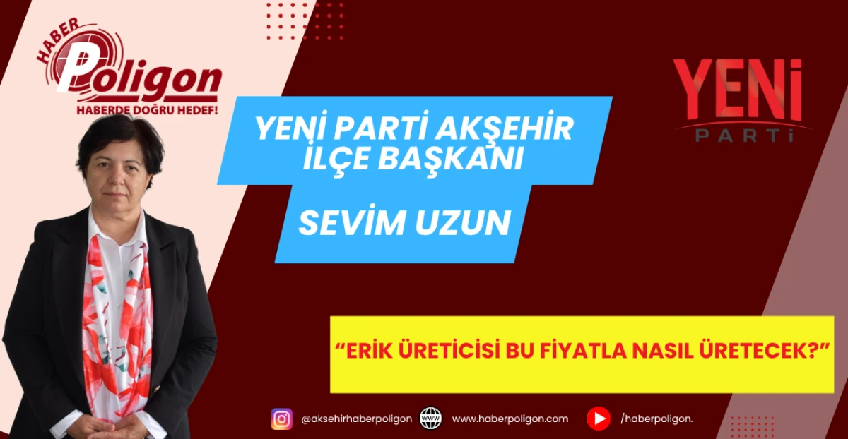 YENİ PARTİ İL&Ccedil;E BAŞKANI SEVİM UZUN&rsquo;DAN ERİK FİYATLARINA TEPKİ