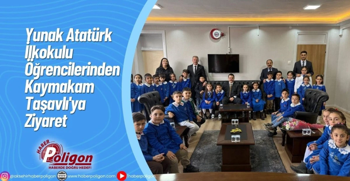 Yunak Atat&uuml;rk İlkokulu &Ouml;ğrencilerinden Kaymakam Taşavlı'ya Ziyaret