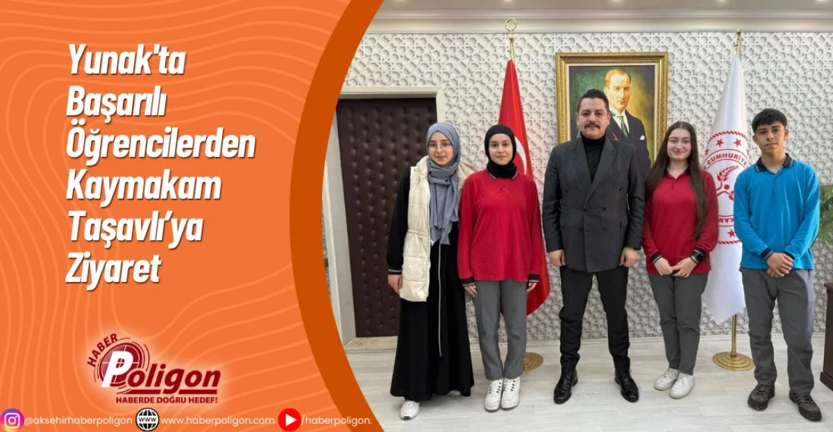 Yunak'ta Başarılı &Ouml;ğrencilerden Kaymakam Taşavlı'ya Ziyaret