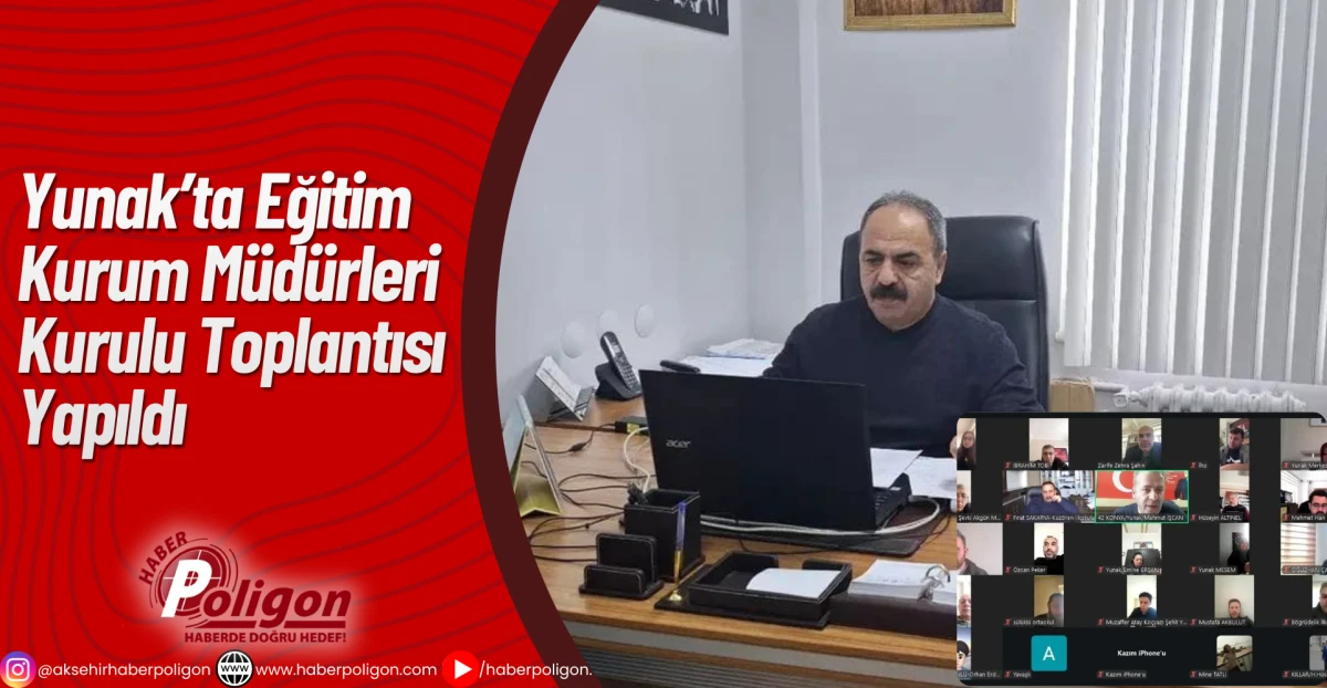 Yunak&rsquo;ta Eğitim Kurum M&uuml;d&uuml;rleri Kurulu Toplantısı Yapıldı