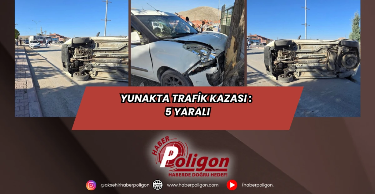 Yunakta Trafik Kazası: 5 Yaralı